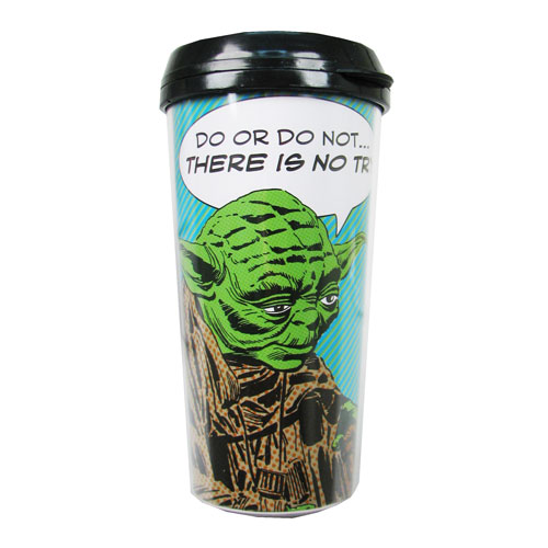 Star Wars Yoda Comic 16 oz. Plastic Travel Mug